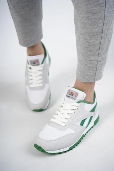 Muggo MGMORİS Unisex Günlük Garantili Yürüyüş Koşu Sneaker Spor Ayakkabı  YEŞİL 38 - Resim 2