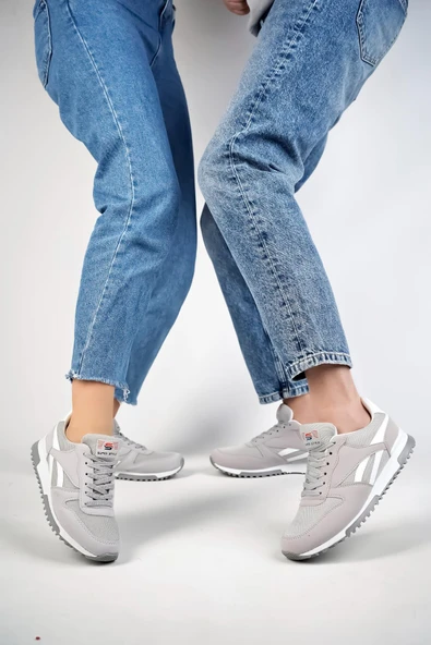 Muggo Elvis Unisex Ortopedik Günlük Garantili Yürüyüş Koşu Sneaker Spor Ayakkabı  GRİ 41