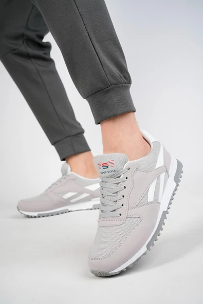 Muggo Elvis Unisex Ortopedik Günlük Garantili Yürüyüş Koşu Sneaker Spor Ayakkabı  GRİ 41 - 2