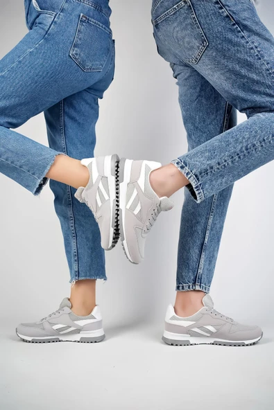 Muggo MGMORİS Unisex Günlük Garantili Yürüyüş Koşu Sneaker Spor Ayakkabı  GRİ 44