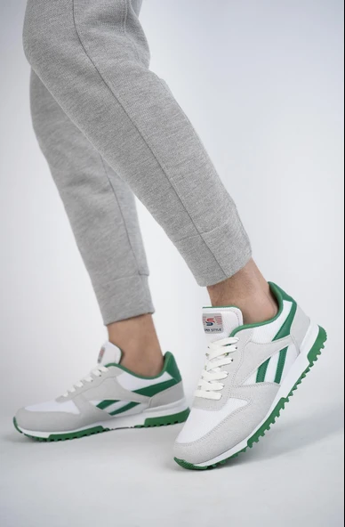 Muggo MGMORİS Unisex Günlük Garantili Yürüyüş Koşu Sneaker Spor Ayakkabı  YEŞİL 42 - 3