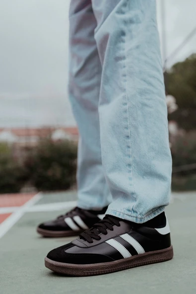 Muggo GORDON Unisex Ortopedik Günlük Garantili Bağcıklı Yürüyüş Koşu Sneaker Spor Ayakkabı  SİYAH 42