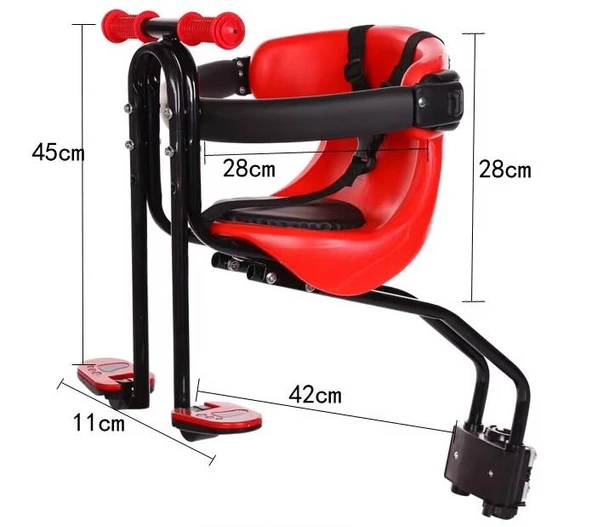 Sarissa Bisiklet Çocuk Taşıyıcı Ön Taşıyıcı Kadro Bağlantılı Bisiklet Çocuk Koltuğu Taşıyıcı Sele - 10