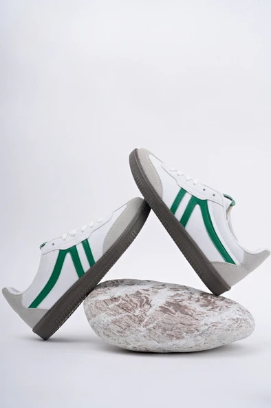 Muggo GARCİA Garantili Unisex Ortopedik Günlük Bağcıklı Yürüyüş Koşu Sneaker Spor Ayakkabı  YEŞİL 36 - 10