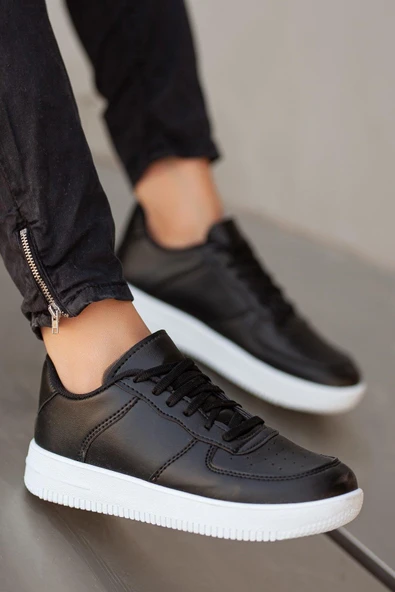 Muggo MGPOGBA Unisex Sneaker Günlük Spor Ayakkabı  SİYAH- BEYAZ 43