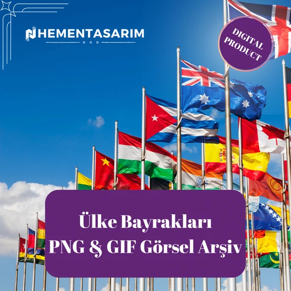 A dan Z ye Tüm Ülke Bayrakları GIF & PNG Görsel Arşivi