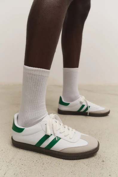 Muggo GORDON Unisex Ortopedik Günlük Garantili Bağcıklı Yürüyüş Koşu Sneaker Spor Ayakkabı  YEŞİL 44 - 3