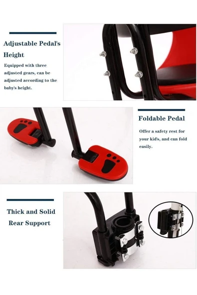 Sarissa Bisiklet Çocuk Taşıyıcı Ön Taşıyıcı Kadro Bağlantılı Bisiklet Çocuk Koltuğu Taşıyıcı Sele - 5