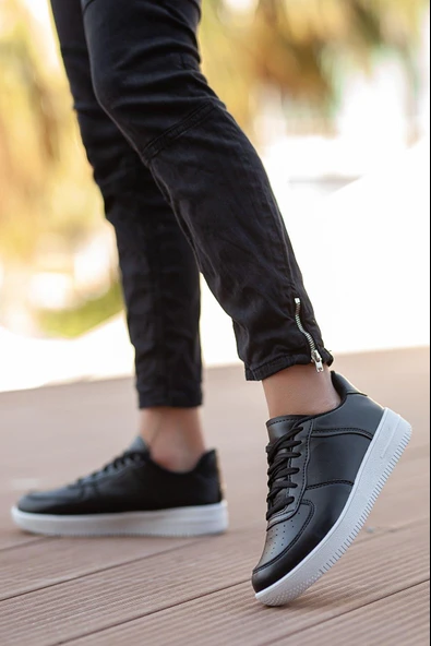 Muggo MGPOGBA Unisex Sneaker Günlük Spor Ayakkabı  SİYAH- BEYAZ 41 - 4