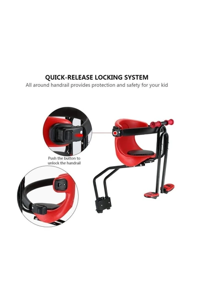 Sarissa Bisiklet Çocuk Taşıyıcı Ön Taşıyıcı Kadro Bağlantılı Bisiklet Çocuk Koltuğu Taşıyıcı Sele - 3