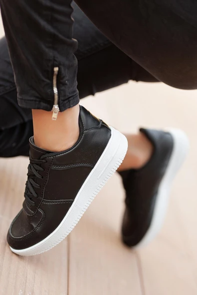 Muggo HOPE Kadın Günlük Sneaker  SİYAH- BEYAZ 37 - 4