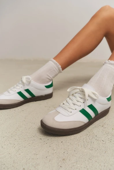 Muggo GORDON Unisex Ortopedik Günlük Garantili Bağcıklı Yürüyüş Koşu Sneaker Spor Ayakkabı  YEŞİL 43 - 8
