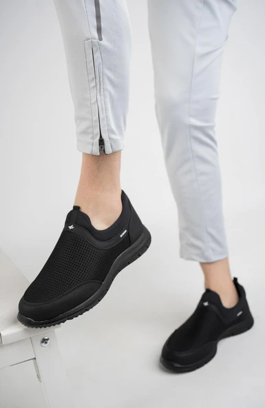 Muggo Star Garantili Unisex Ortopedik Bağcıksız Nefes Alabilen Hafif Yürüyüş Sneaker Spor Ayakkabı  SİYAH 36 - 2