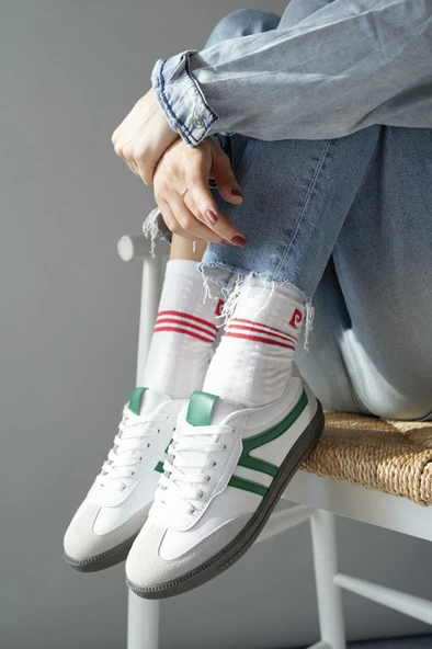Muggo GARCİA Garantili Unisex Ortopedik Günlük Bağcıklı Yürüyüş Koşu Sneaker Spor Ayakkabı  YEŞİL 36 - 7