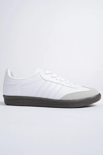 Muggo GORDON Unisex Ortopedik Günlük Garantili Bağcıklı Yürüyüş Koşu Sneaker Spor Ayakkabı  BEYAZ 43