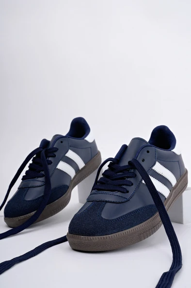 Muggo GORDON Unisex Ortopedik Günlük Garantili Bağcıklı Yürüyüş Koşu Sneaker Spor Ayakkabı  LACİVERT 42 - 6