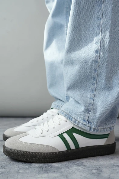 Muggo GARCİA Garantili Unisex Ortopedik Günlük Bağcıklı Yürüyüş Koşu Sneaker Spor Ayakkabı  YEŞİL 36 - 3