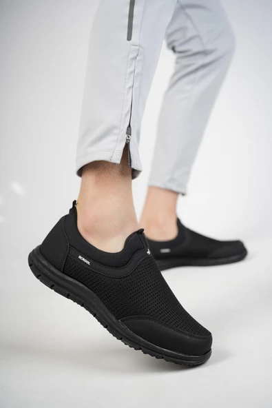 Muggo Star Garantili Unisex Ortopedik Bağcıksız Nefes Alabilen Hafif Yürüyüş Sneaker Spor Ayakkabı  SİYAH 36 - 4