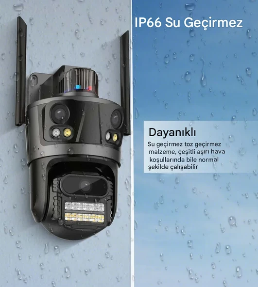 3 Lens Geniş Açı İzleme HD Güvenlik Kamerası  PTZ Aİ Otomatik İzleme CCTV Video Gözetim ICSEE - 7