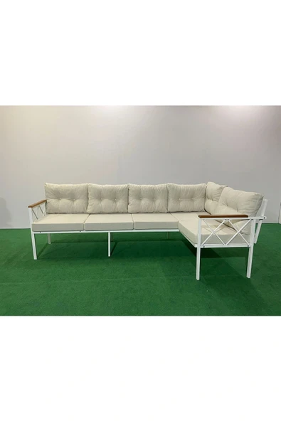 adımshops Köşe Koltuk Takımı , 3 2 Balkon-bahçe-kafe-çay Seti-koltuk Takımı-mutfak Köşesi Beyaz Profil ürün görseli