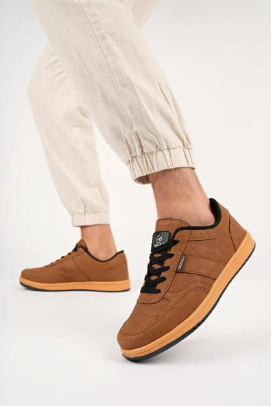 Muggo Jim Garantili Erkek Günlük Casual Bağcıklı Sneaker Spor Ayakkabı  TABA 42 - 5