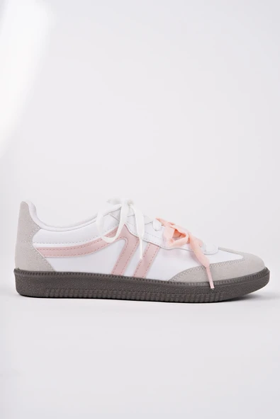 Muggo RETRO Çift Bağcıklı Günlük Kadın Sneaker Spor Ayakkabı  PUDRA 37 - 3