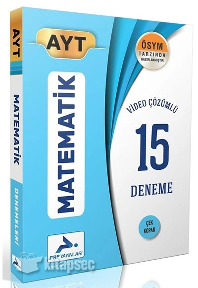 PRF Yayınları AYT Matematik Video Çözümlü 15 Deneme