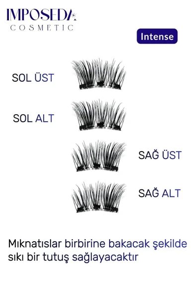 İMPOSEDA Mıknatıslı Kirpik Intense Uzun Ve Yoğun Kirpikler Için Özel Tasarlandı. Mıknatıs Kirpik - 7