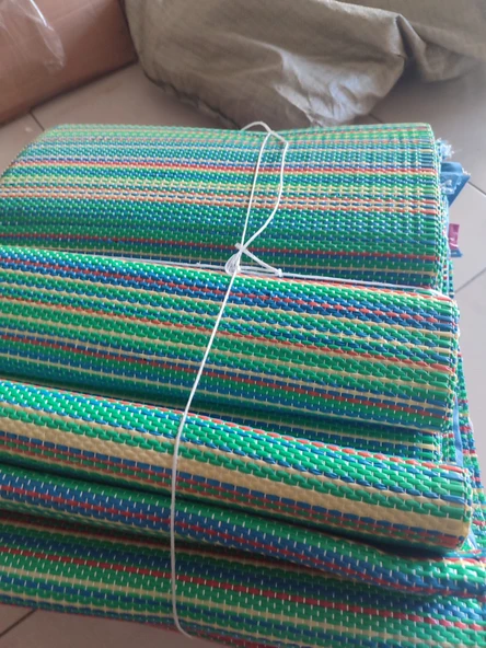 Piknik Hasırı Plaj Hasırı  Katlanan Hasır Kilim Plastik Kamp Hasırı Bahçe Hasırı BÜYÜK BOY180*270 Cm - 4