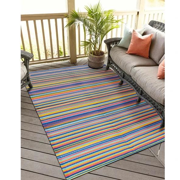 Piknik Hasırı Plaj Hasırı  Katlanan Hasır Kilim Plastik Kamp Hasırı Bahçe Hasırı BÜYÜK BOY180*270 Cm - 2
