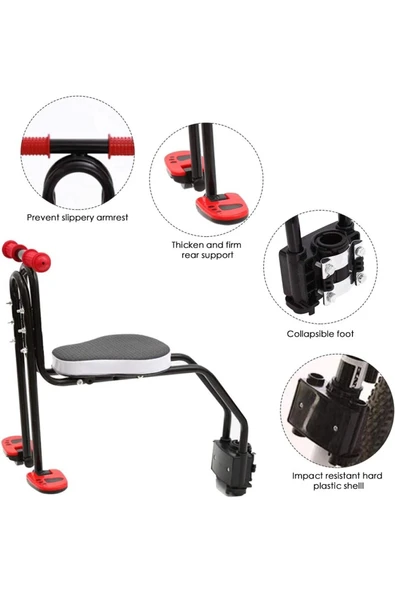 Sarissa Bisiklet Çocuk Taşıyıcı Ön Taşıyıcı Kadro Bağlantılı Bisiklet Çocuk Koltuğu Taşıyıcı Sele - 5