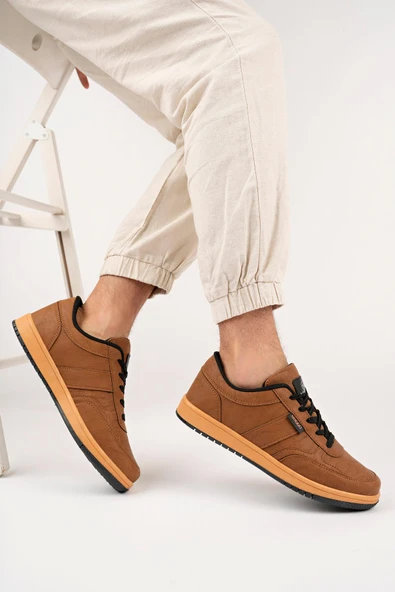 Muggo Jim Garantili Erkek Günlük Casual Bağcıklı Sneaker Spor Ayakkabı  TABA 42 - 2