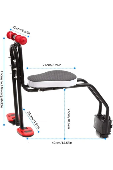 Sarissa Bisiklet Çocuk Taşıyıcı Ön Taşıyıcı Kadro Bağlantılı Bisiklet Çocuk Koltuğu Taşıyıcı Sele - 4