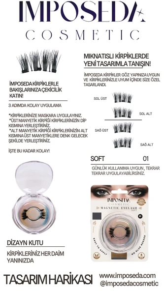 İMPOSEDA Mıknatıslı Kirpik Soft Kısa Ve Seyrek Kirpikler Için Özel Olarak Tasarlandı. Mıknatıs Kirpik - 10