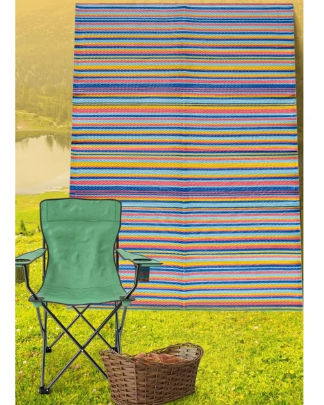 Piknik Hasırı Plaj Hasırı  Katlanan Hasır Kilim Plastik Kamp Hasırı Bahçe Hasırı BÜYÜK BOY180*270 Cm