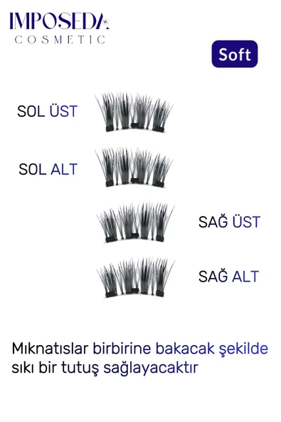 İMPOSEDA Mıknatıslı Kirpik Soft Kısa Ve Seyrek Kirpikler Için Özel Olarak Tasarlandı. Mıknatıs Kirpik - 8