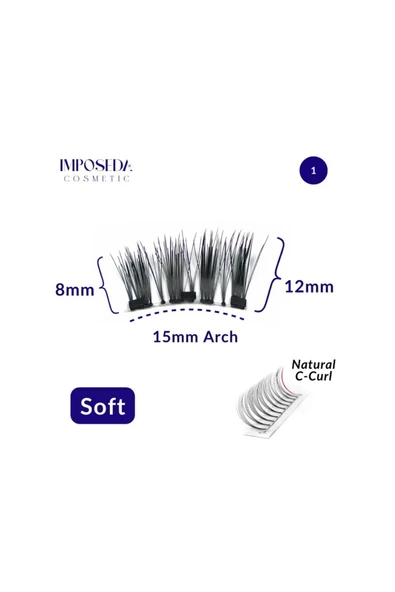İMPOSEDA Mıknatıslı Kirpik Soft Kısa Ve Seyrek Kirpikler Için Özel Olarak Tasarlandı. Mıknatıs Kirpik - 4