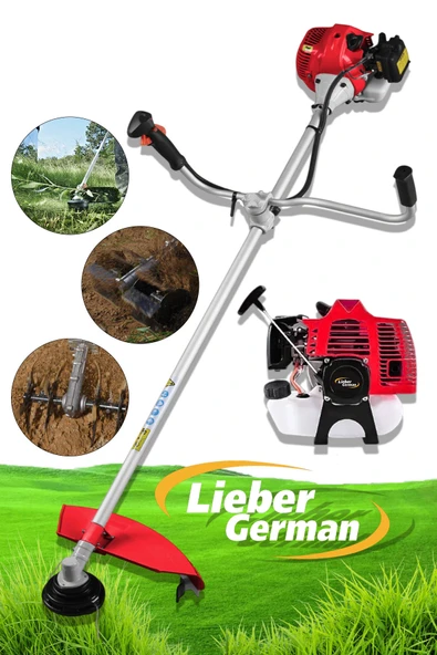 Lieber German Teknoloji LTCC-20 Benzinli 2 Çapa Aparatlı Ot Çalı Çim Biçme Tırpanı Makinası - 3
