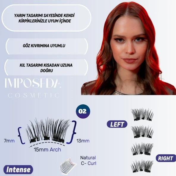 İMPOSEDA Mıknatıslı Kirpik Intense Uzun Ve Yoğun Kirpikler Için Özel Tasarlandı. Mıknatıs Kirpik - 12