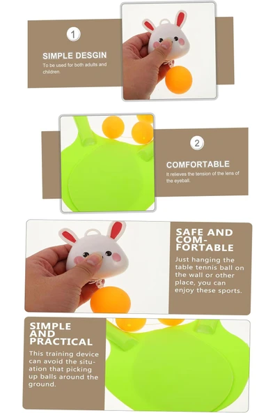 Sevimli Tavşanlı PinPon, Çocuklar İçin Asılı Masa Tenisi Eğitim Seti – Refleks, Koordinasyon ve Eğlence Bir Arada! - 3