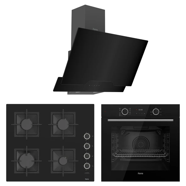 Ferre Fryart Sc serisi Siyah 3'lü Ankastre Set ( xe63cs-sc205-d063 )