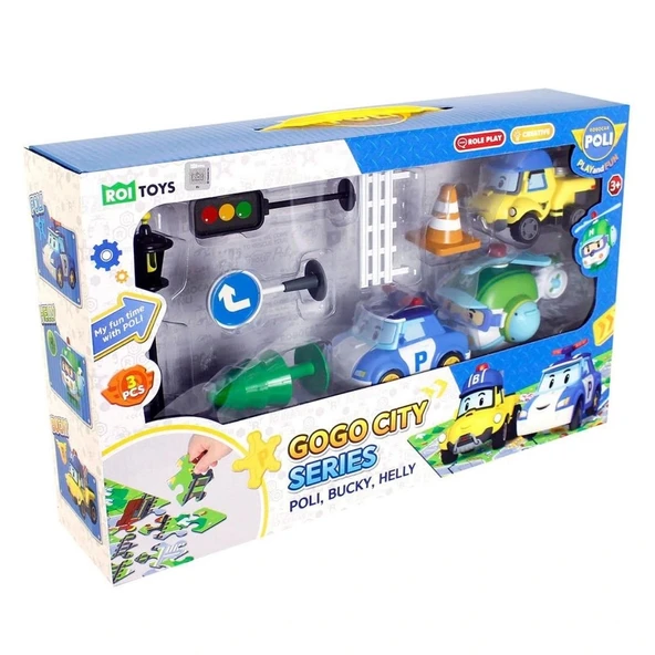 Nessiworld POLI-ZR-912 Robocar Poli Gogo City Seri Poli Burky Helly Oyun Seti