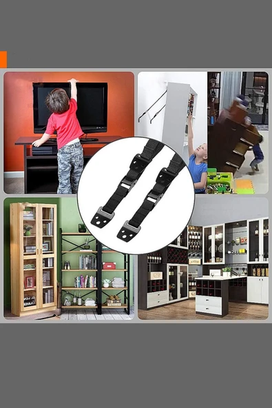 15'' 75'' LCD TV Duvar Sabitleme Güvenlik Kemeri Çocuk Bebek Koruma Askısı 2 Adet Metal Tokalı - 5