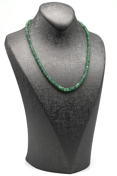 Green Beril Doğal Taş 925 Ayar Gümüş Kolye - 2