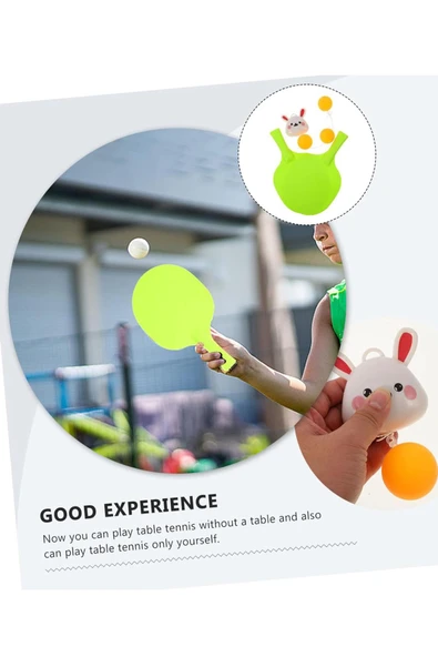 Sevimli Tavşanlı PinPon, Çocuklar İçin Asılı Masa Tenisi Eğitim Seti – Refleks, Koordinasyon ve Eğlence Bir Arada! - 2