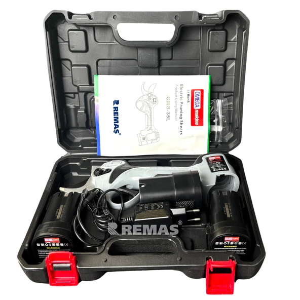 Omega Akülü Elektrikli Budama Makası 35MM 4.5AH - Gri - 3