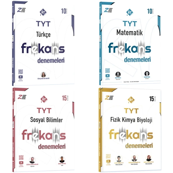 Kr Akademi 2025 Tyt Türkçe + Matematik + Fen + Sosyal Frekans Denemeleri Seti 4 Kitap