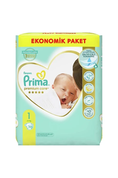 Prima Bebek Bezi Premium Care 1 Beden 70 Adet Yenidoğan Jumbo Paket - 2