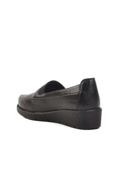 Ayakmod Siyah Anatomik Hakiki Deri Kadın Casual Ayakkabı BB0110 Z - Resim 4