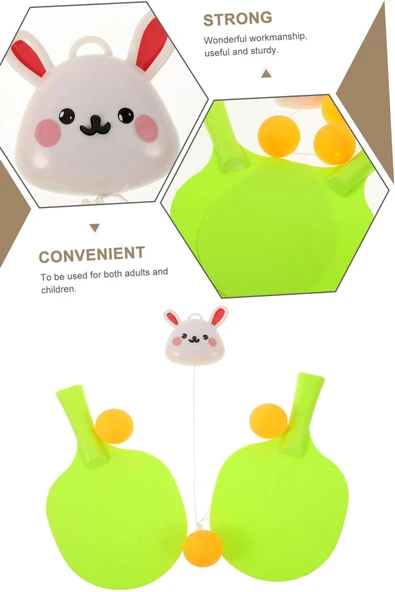 Sevimli Tavşanlı PinPon, Çocuklar İçin Asılı Masa Tenisi Eğitim Seti – Refleks, Koordinasyon ve Eğlence Bir Arada! - 5